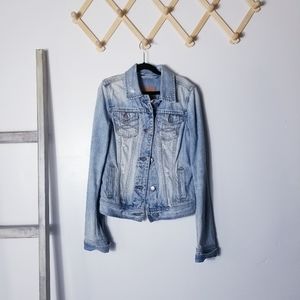ABERCROMBIE & FITCH DISTRESSED WORN LOOK JEAN JACKET SIZE XS